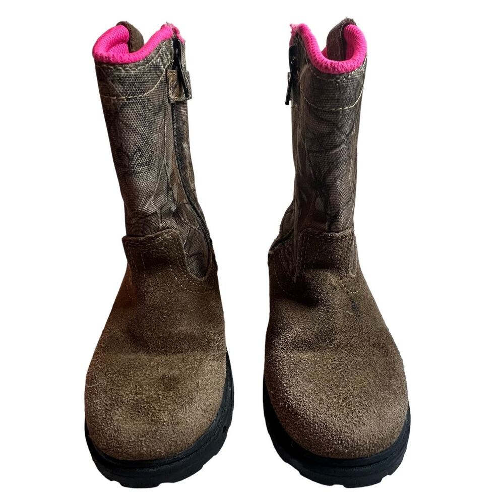 Game Winner Leather Outdoor Woodland Girl's Side Zippered Boots Shoes Size 13B